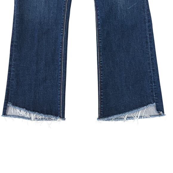 Vervet Blue Step Kick Raw Hem Flare Cropped Jeans - SIZE 27 - Picture 4 of 12